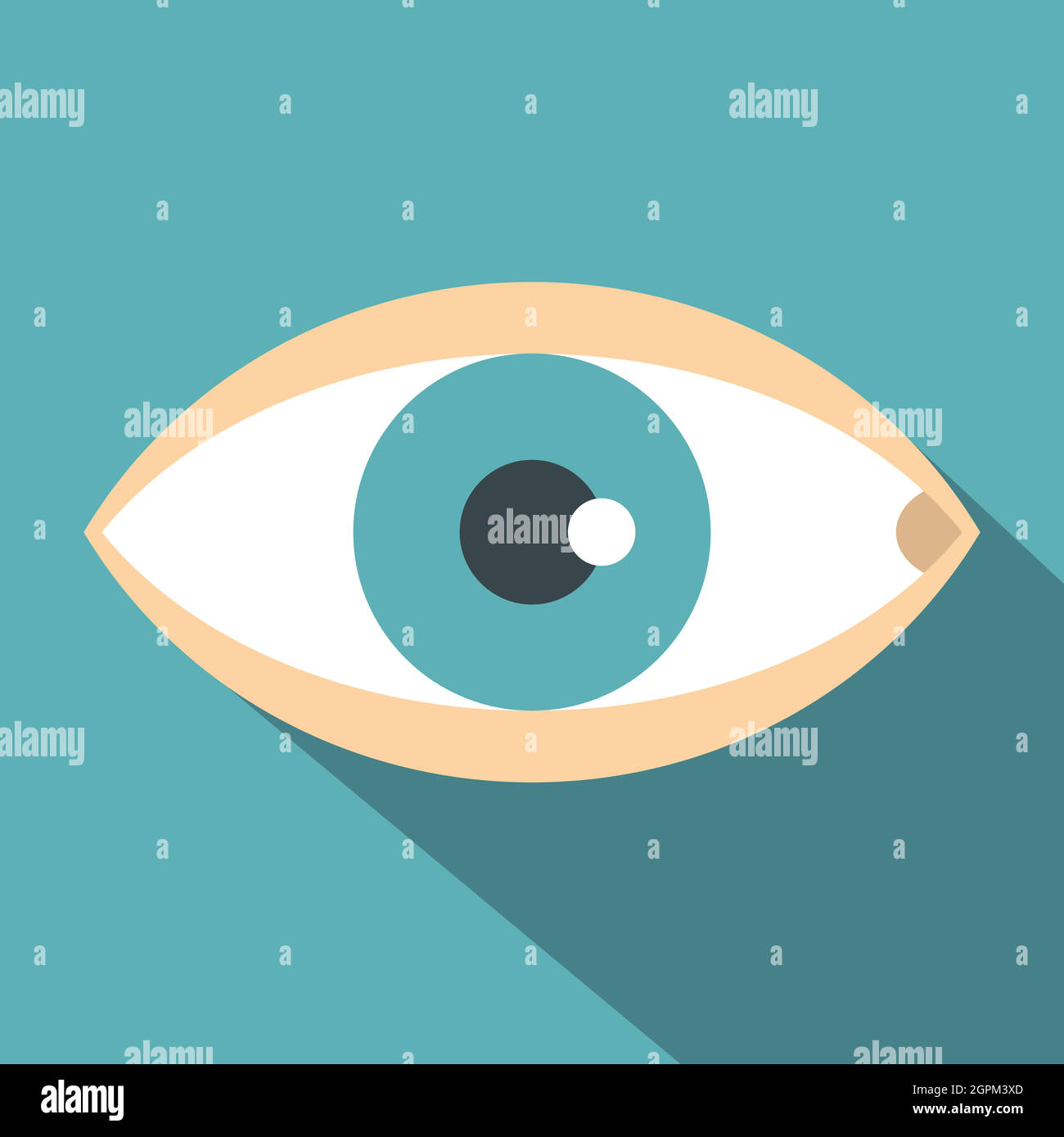 Un occhio sano icona, stile piatto Illustrazione Vettoriale