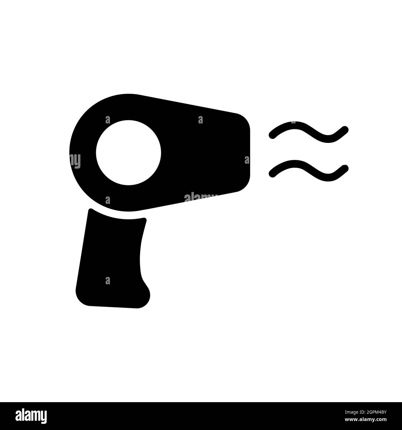 Asciugacapelli flat vettore isolato segno glifo icona Illustrazione Vettoriale