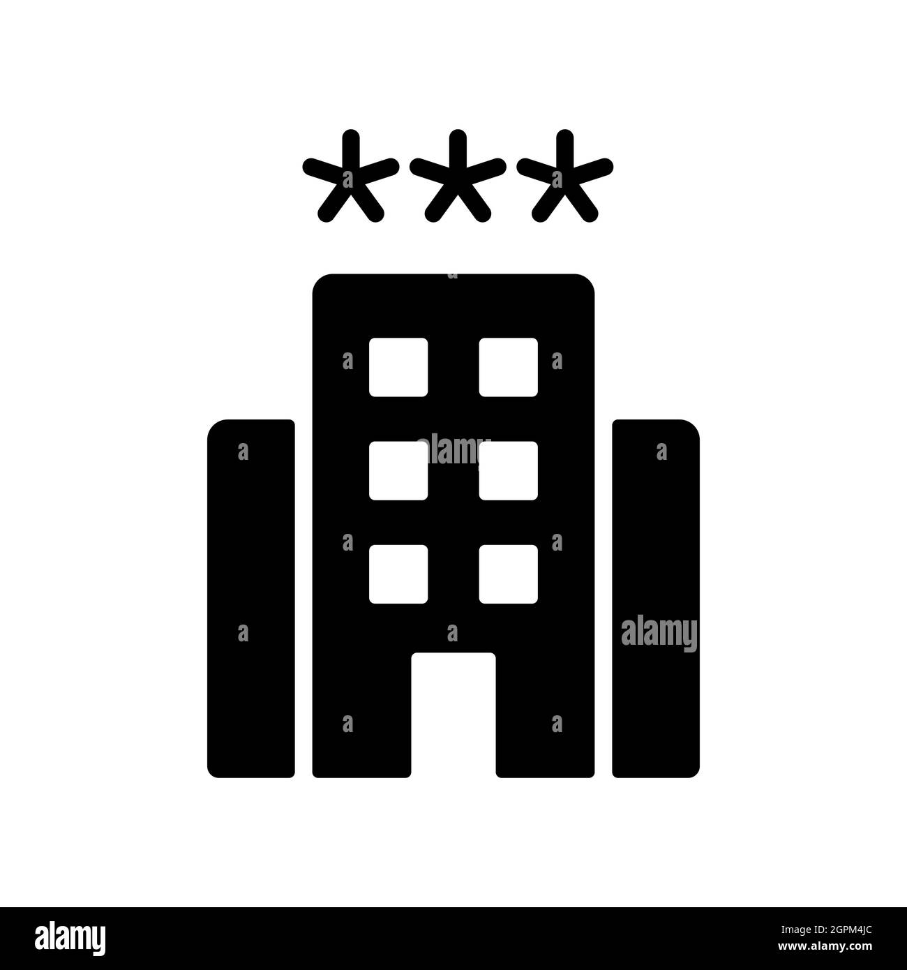 Tre stelle hotel vettore piatto isolato glifo icona Illustrazione Vettoriale