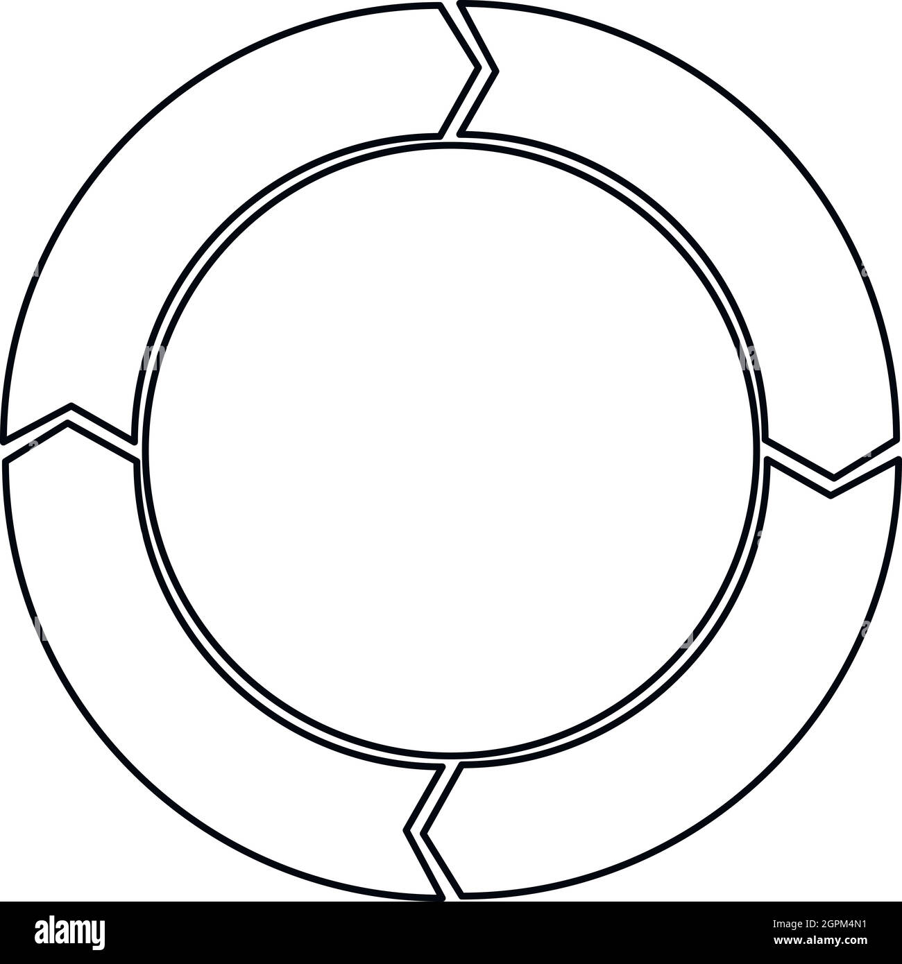 Ciclo schema cerchio di icona di stile di contorno Illustrazione Vettoriale