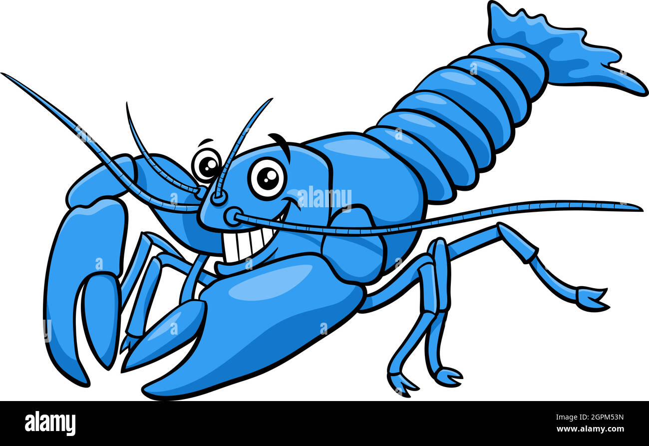 cartone animato yabby crayfish fumetto carattere animale Illustrazione Vettoriale