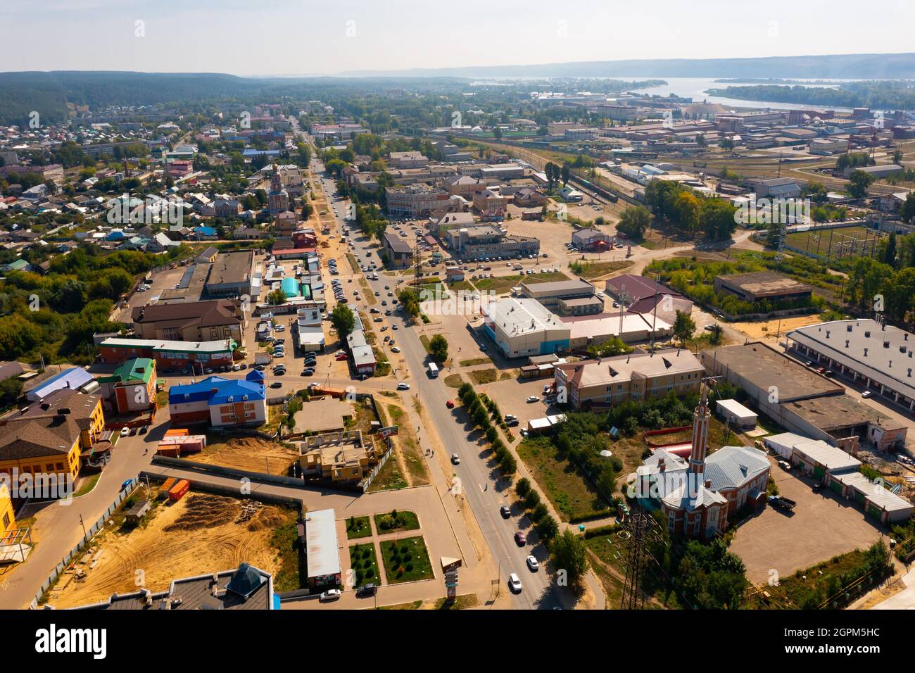 Foto aerea di Volzhsk, Russia Foto Stock