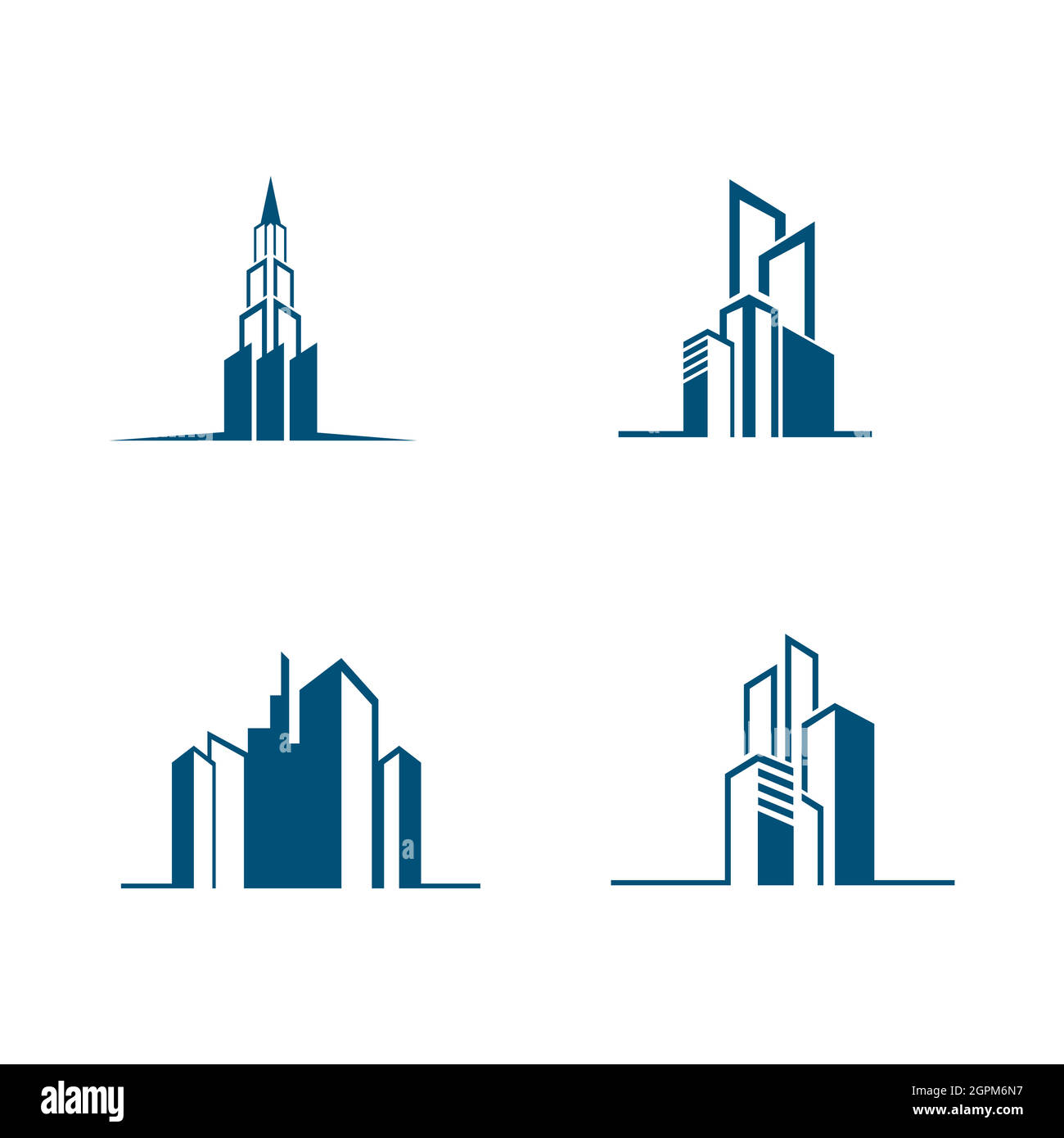 Moderno e semplice edificio a linee quadrate Illustrazione Vettoriale