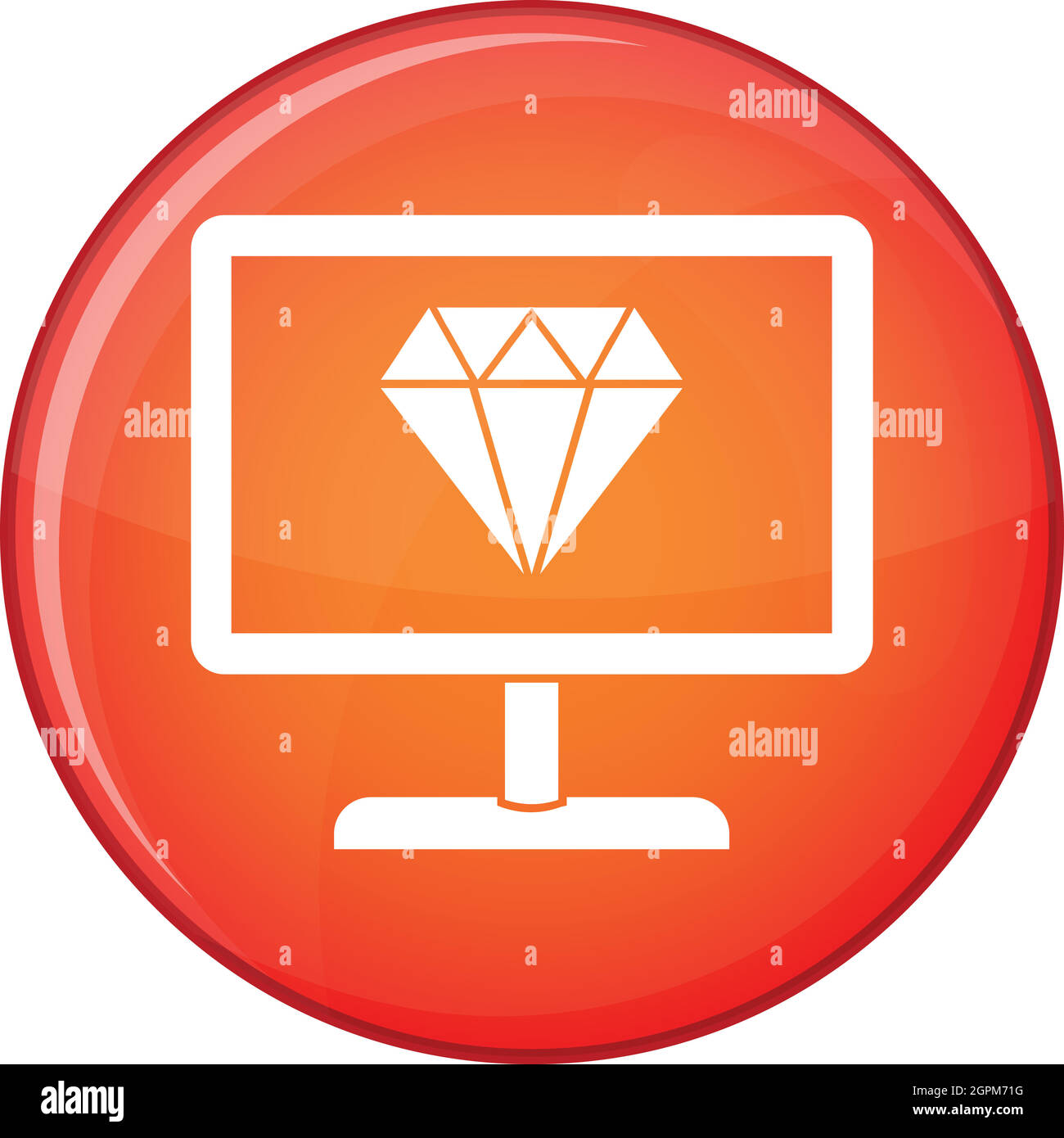 Schermo con icona a forma di diamante, stile piatto Illustrazione Vettoriale