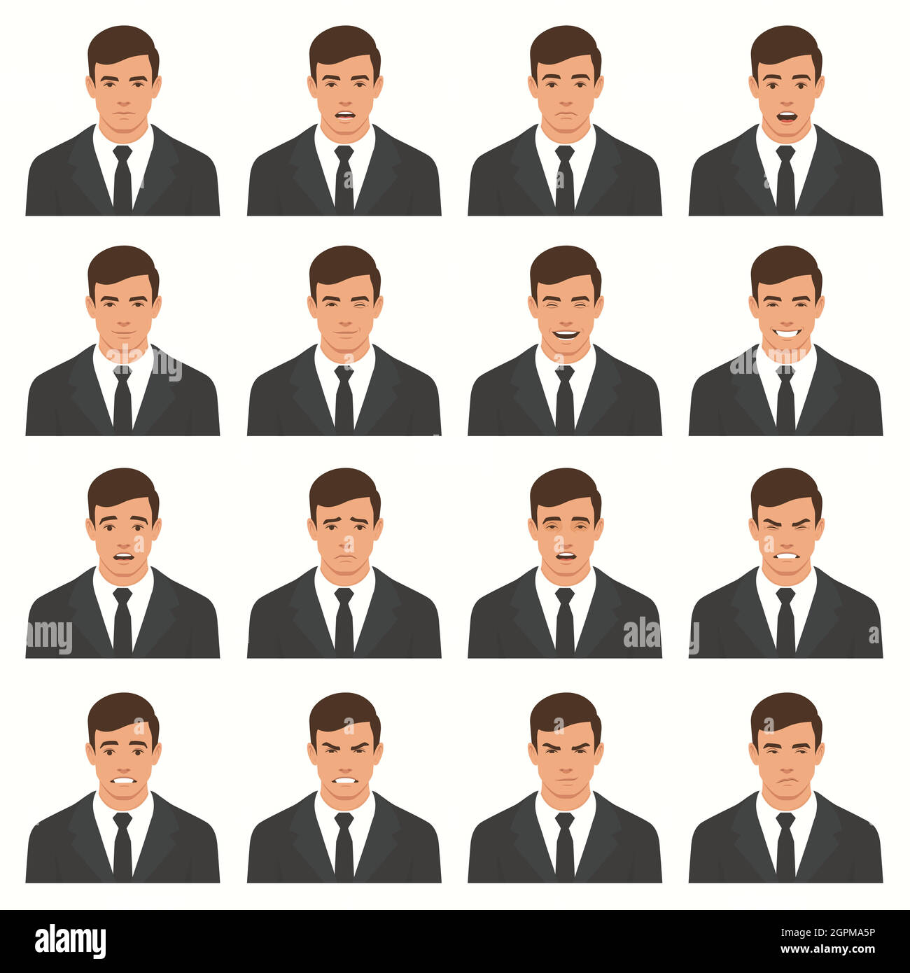 Le espressioni di faccia Illustrazione Vettoriale