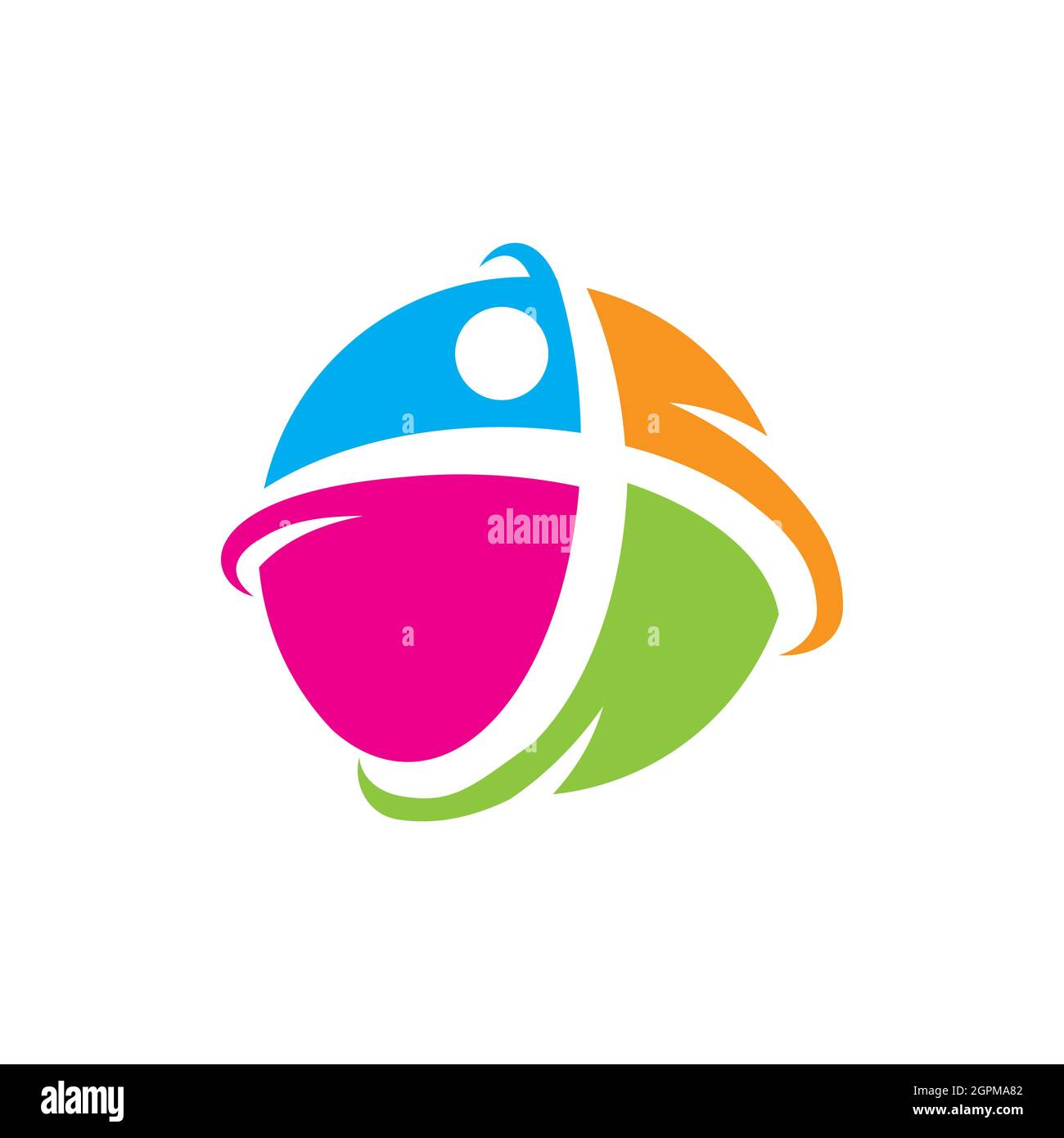 questo semplice e moderno logo uomo sano 360 può essere utilizzato per icona, per l'azienda, logo app business, fitness e palestra, stampa tshirt, e qualsiasi altro scopo Illustrazione Vettoriale