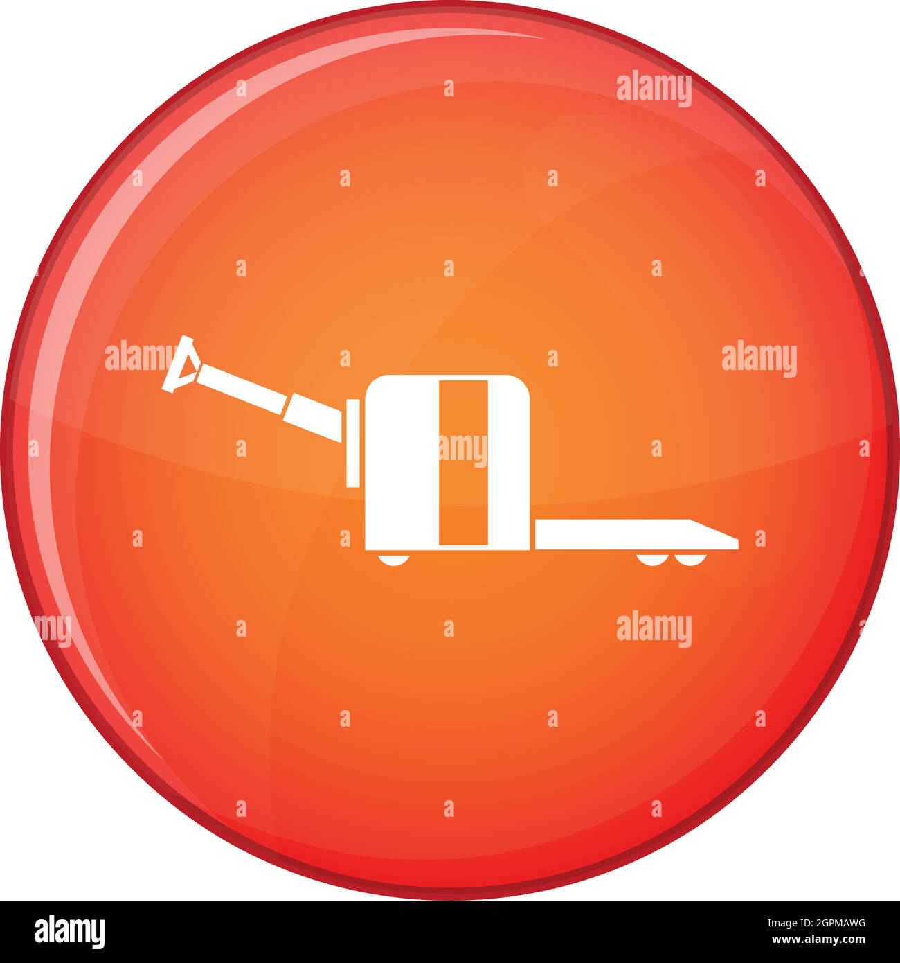 Carrello su ruote icona, stile piatto Illustrazione Vettoriale