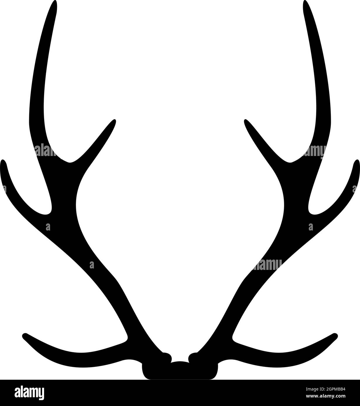 Silhouette corno corno concetto trofeo nero colore vettore illustrazione immagine stile piatto Illustrazione Vettoriale