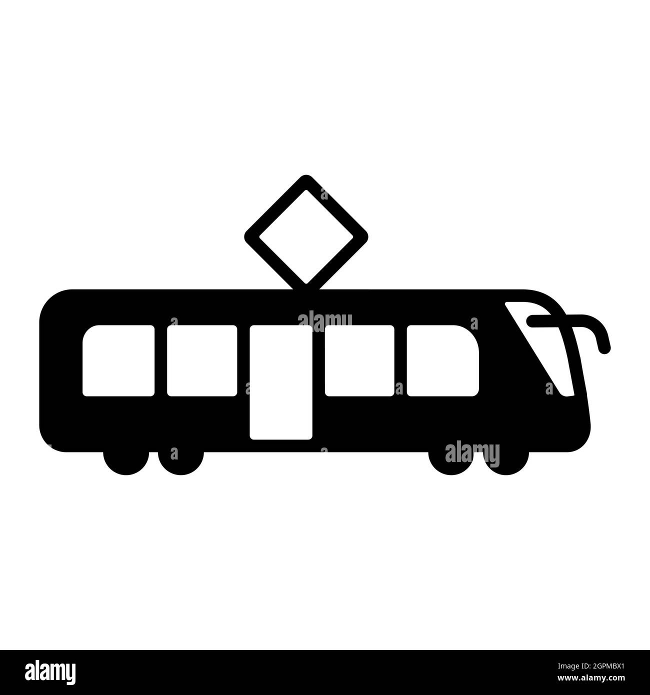 Città tram flat vettore glifo icona isolato Illustrazione Vettoriale