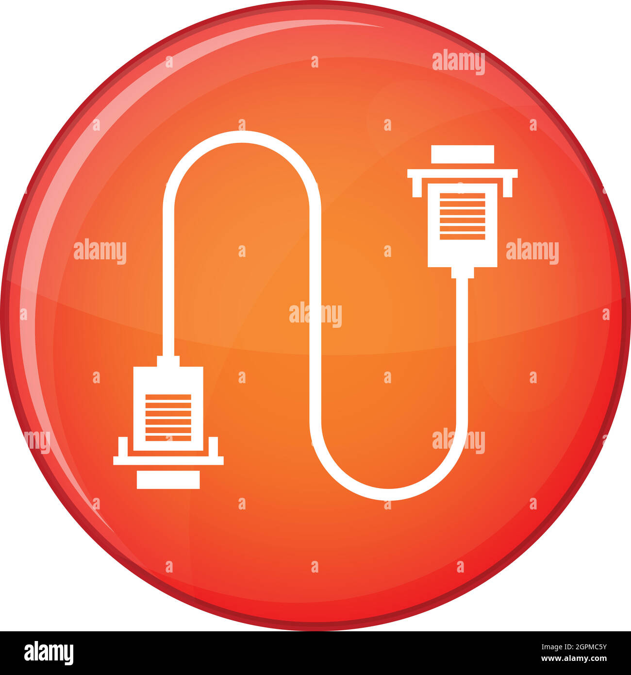 Filo del cavo icona computer stile piatto Illustrazione Vettoriale