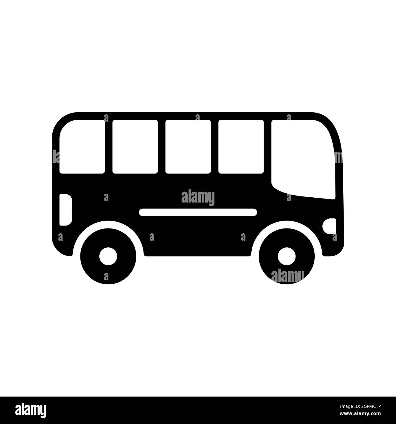 Città bus flat vettore glifo icona isolato Illustrazione Vettoriale