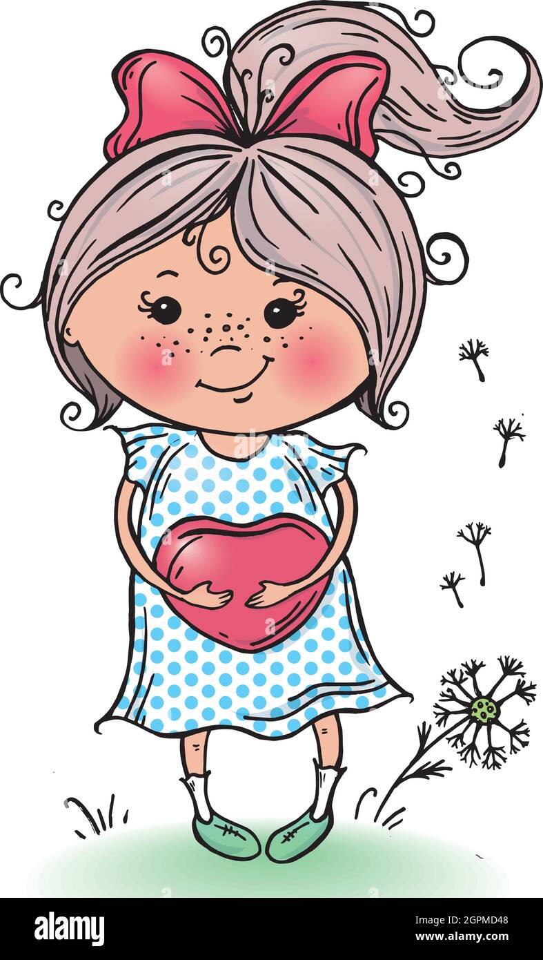 illustrazione vettoriale dei caratteri cartoni animati. Ragazza, ragazzo. Illustrazione Vettoriale