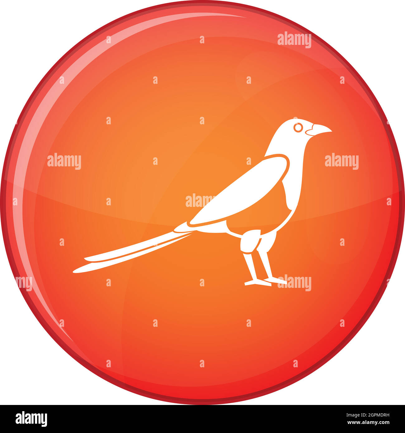 Bird gazza icona, stile piatto Illustrazione Vettoriale