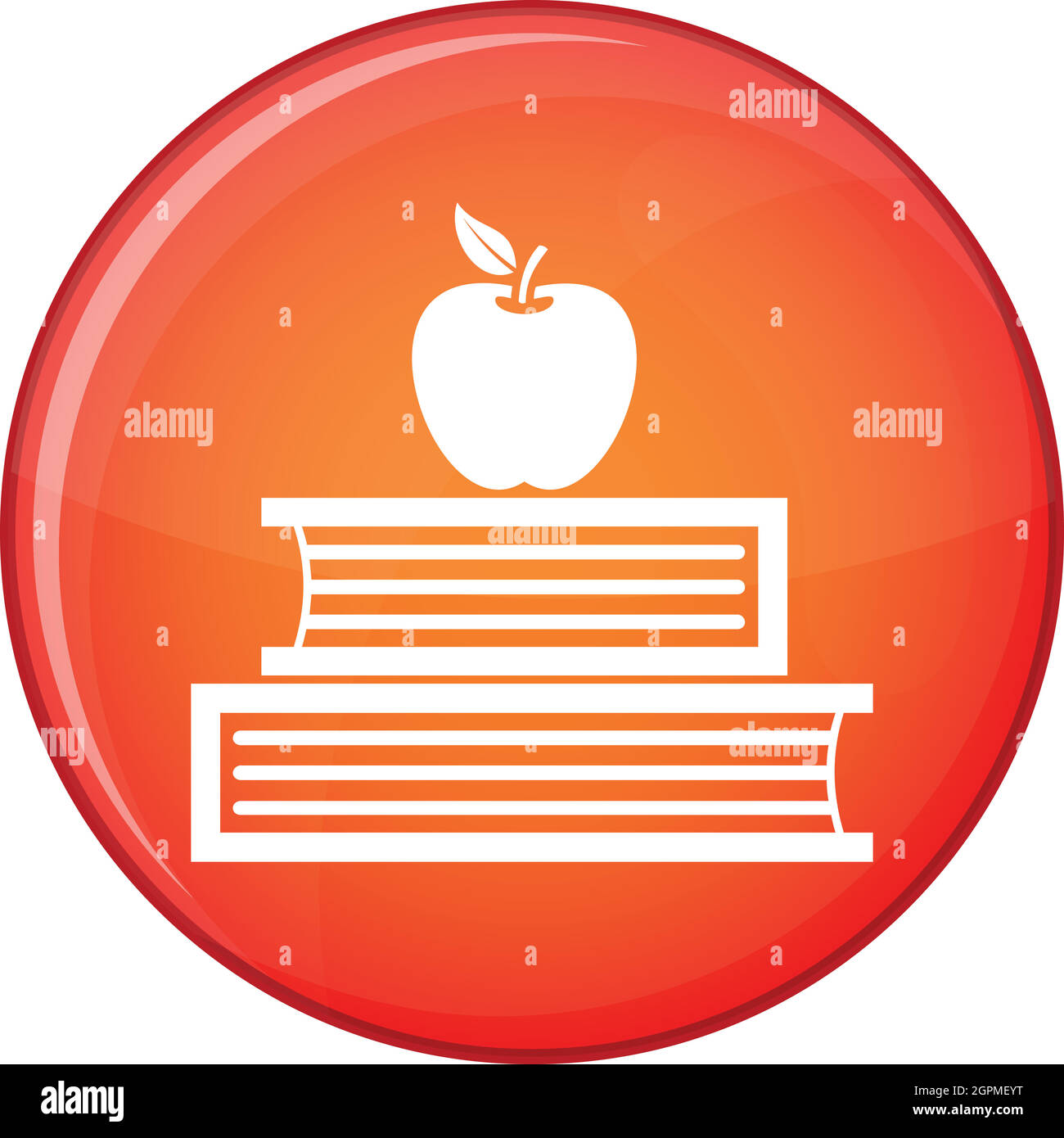 Libri e Apple icona di stile piatto Illustrazione Vettoriale