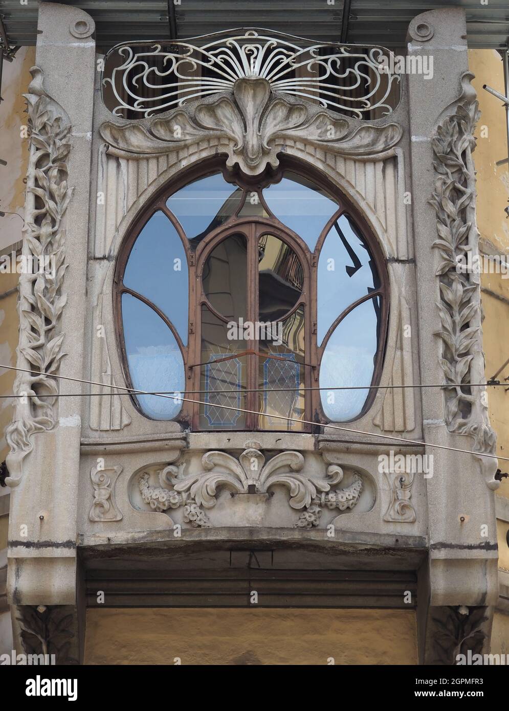 Casa finestra in stile liberty (aka art nouveau o jugendstil) Foto Stock