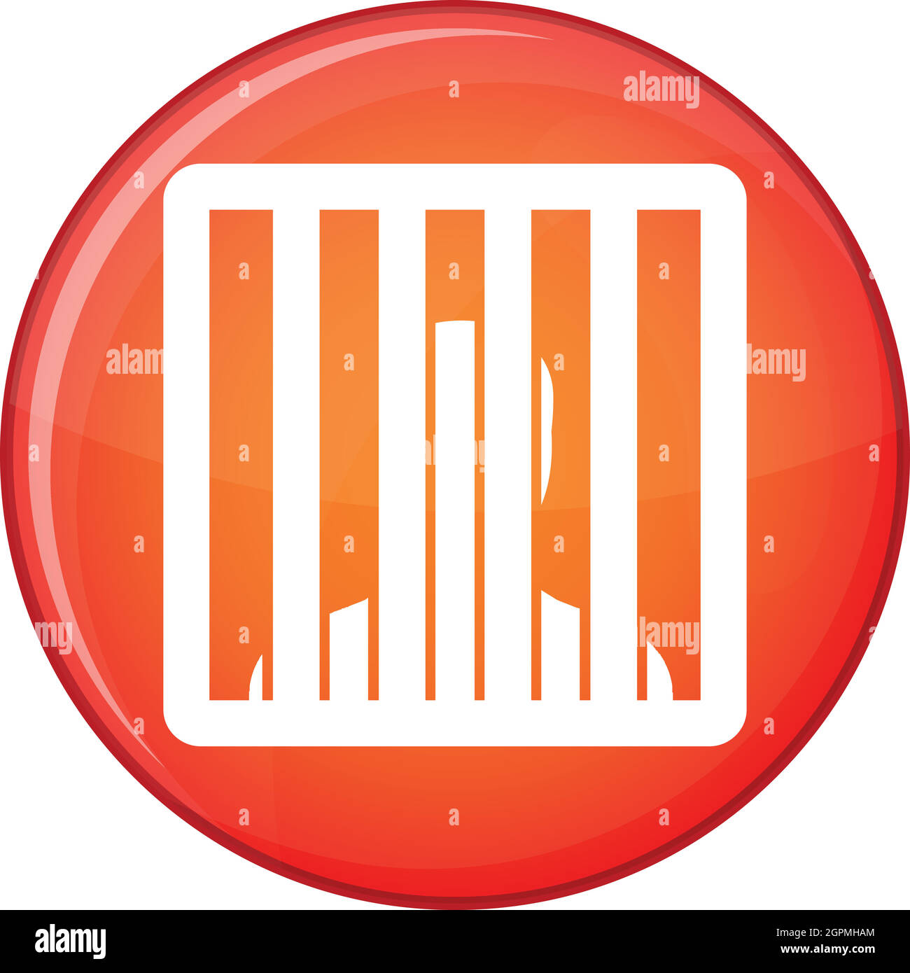 L'uomo dietro prigione icona di barre, di tipo piatto Illustrazione Vettoriale