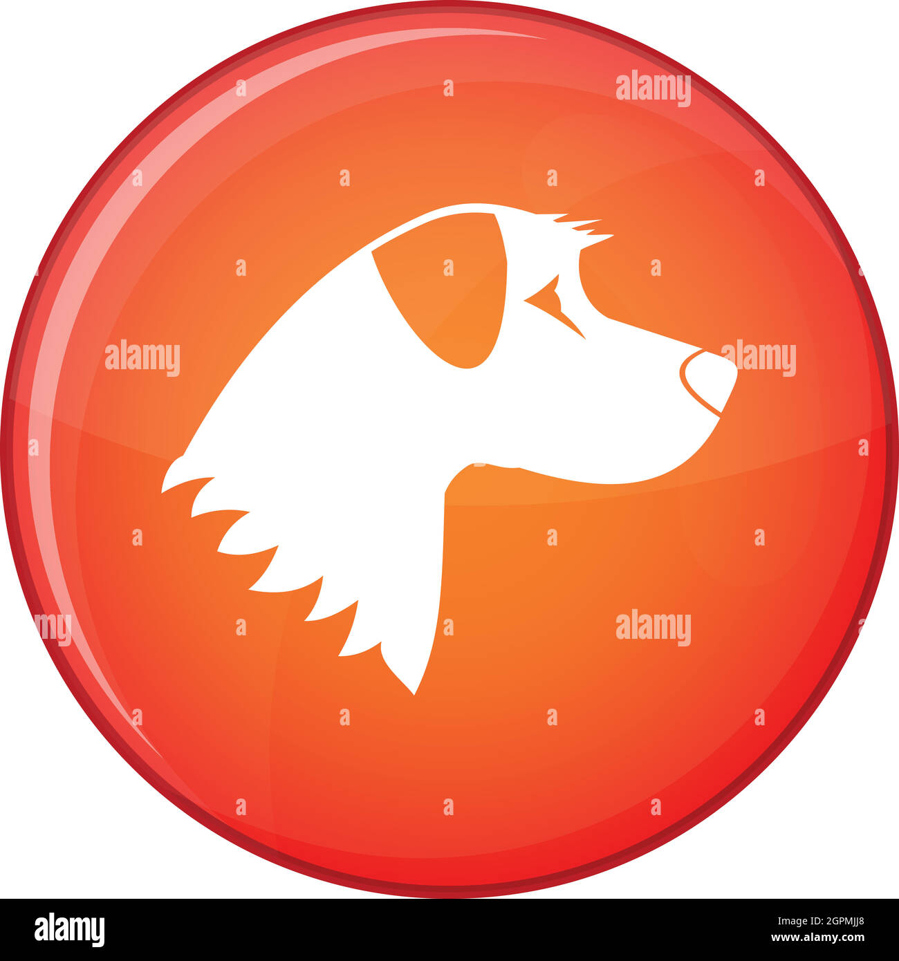 Icona del cane, stile piatto Illustrazione Vettoriale