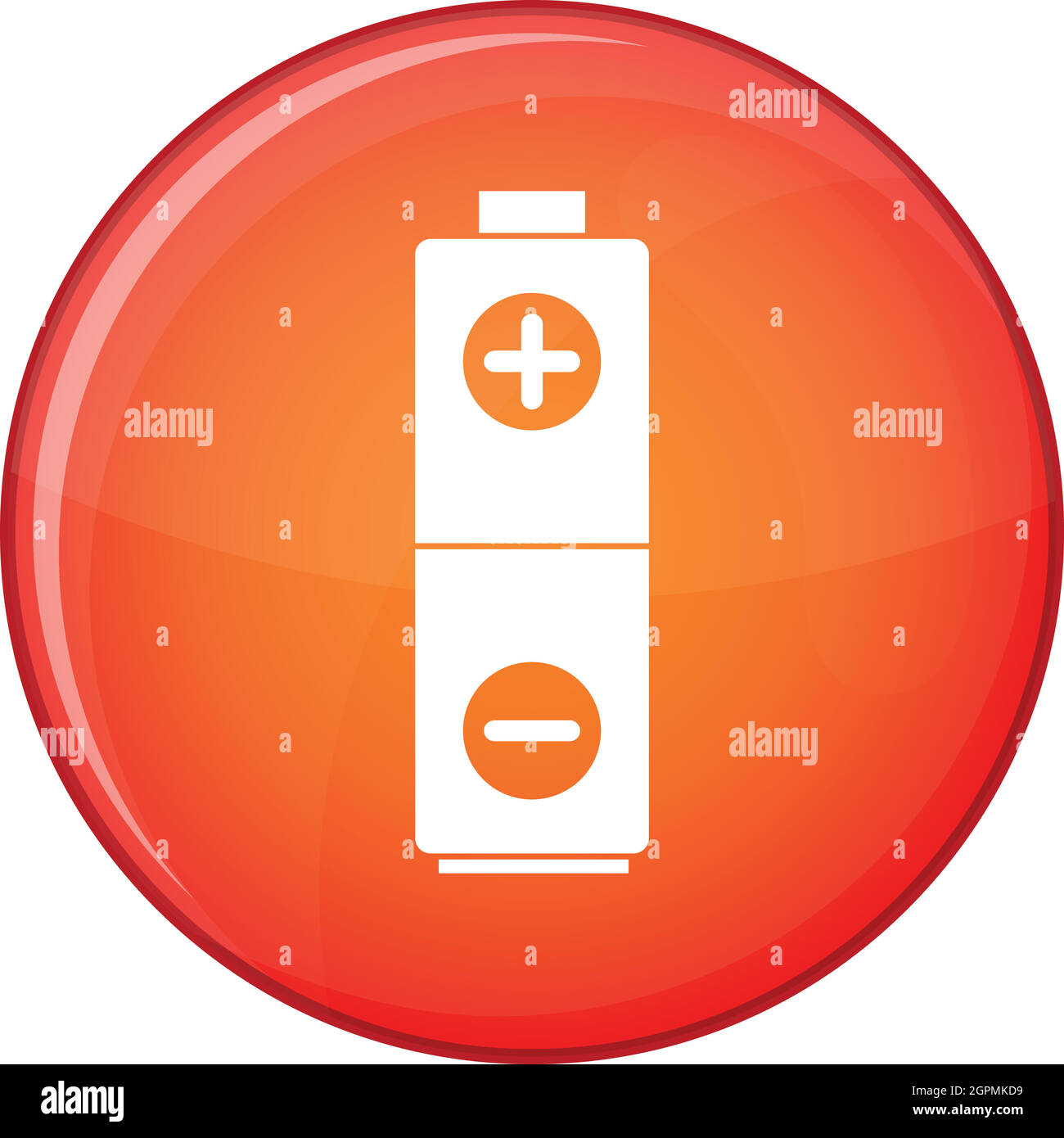 Icona della batteria, stile piatto Illustrazione Vettoriale