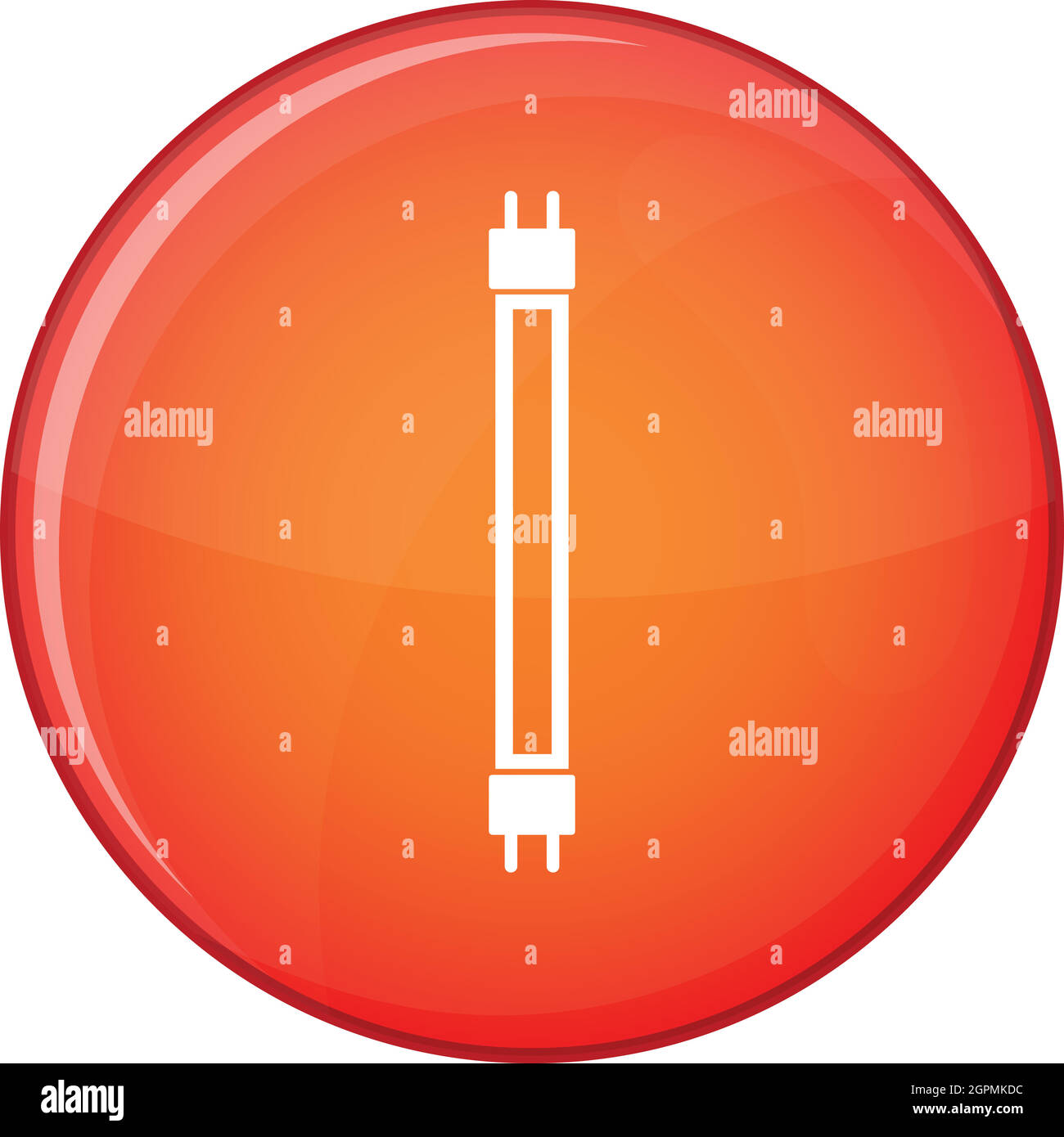 Lampada a fluorescenza icona, stile piatto Illustrazione Vettoriale