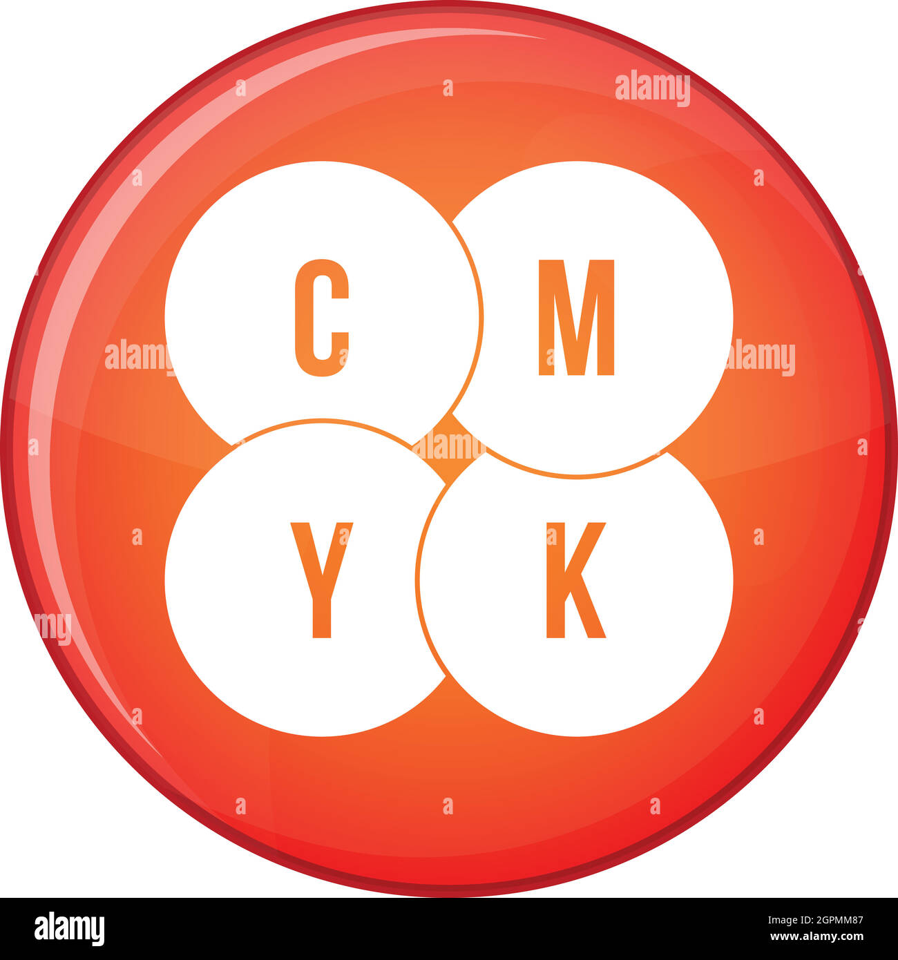Cerchi CMYK icona, stile piatto Illustrazione Vettoriale
