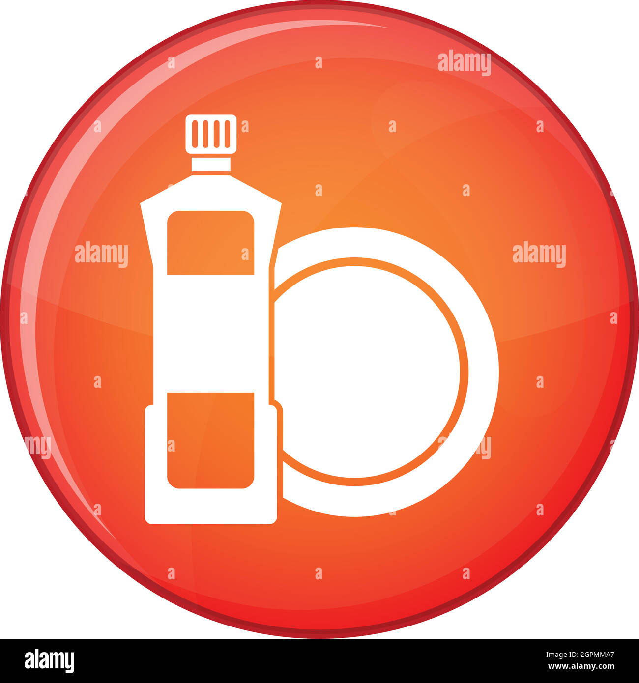 Lavastoviglie detergente liquido e icona del piatto Illustrazione Vettoriale