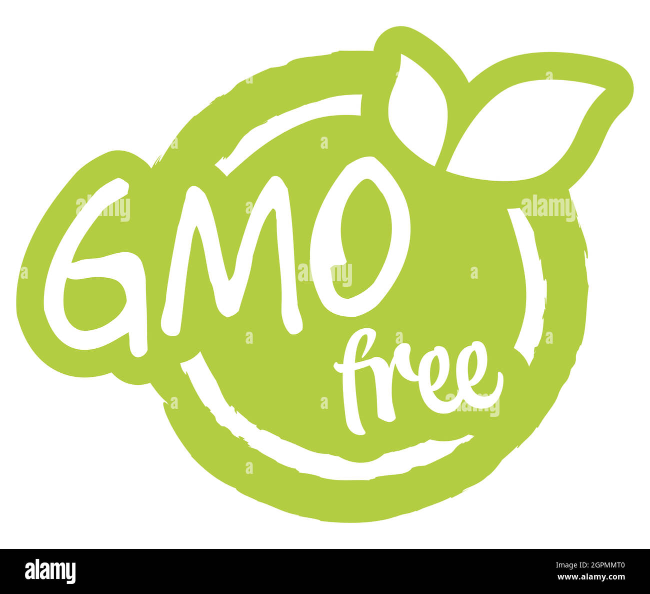 Moderno francobollo verde senza OGM Illustrazione Vettoriale