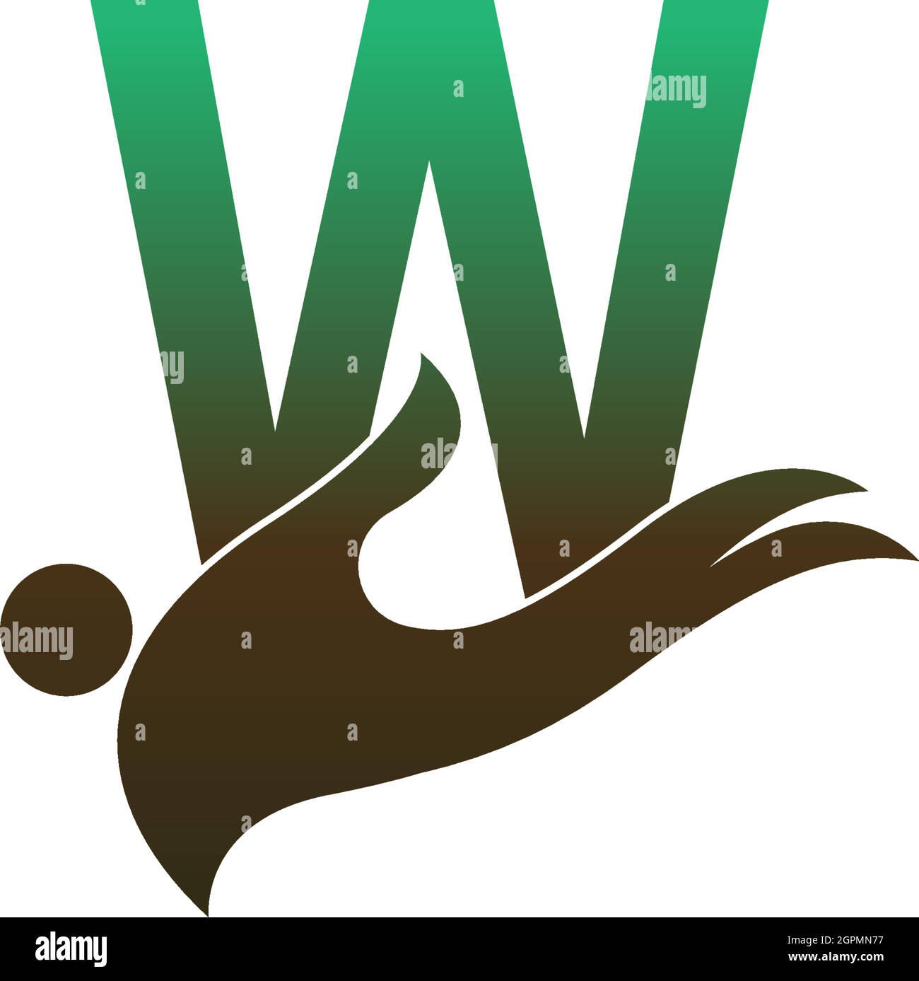 Icona con logo lettera W con modello di simbolo di disegno a mano Illustrazione Vettoriale