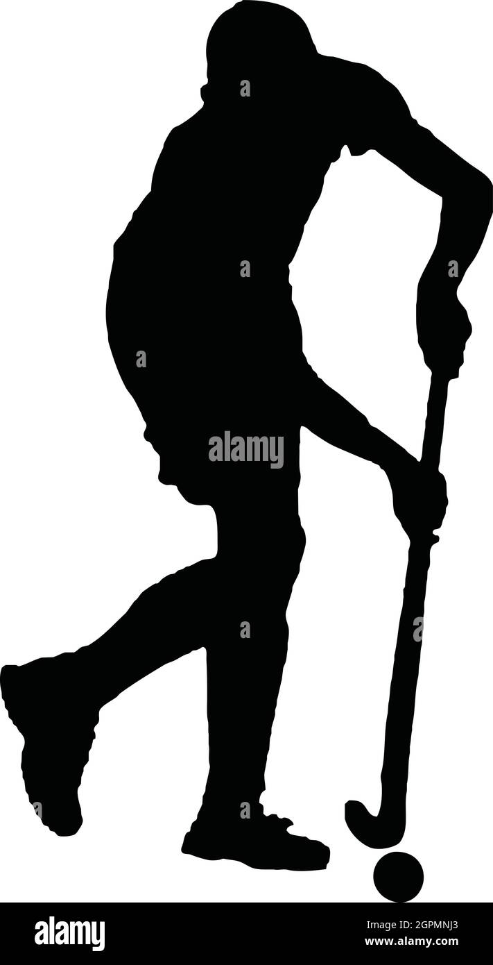 Campo hockey Silhouette Illustrazione Vettoriale