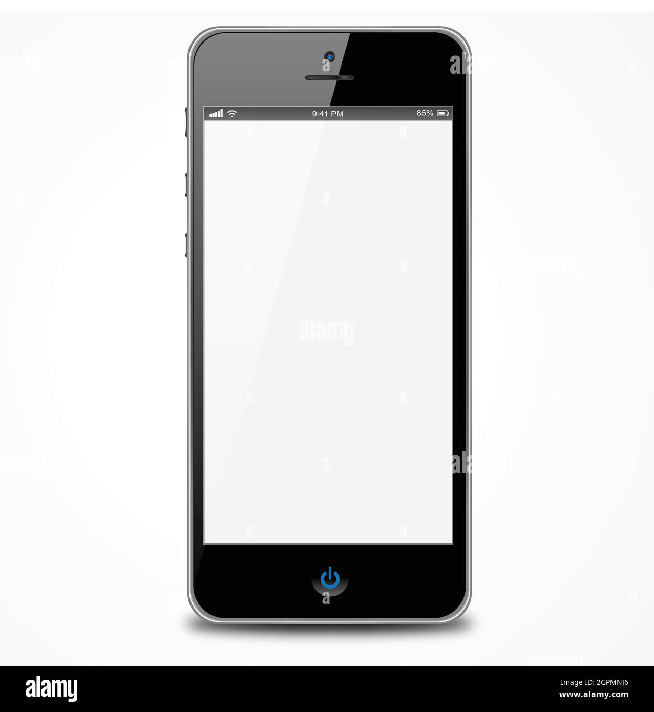 Smartphone isolato con schermo bianco Illustrazione Vettoriale