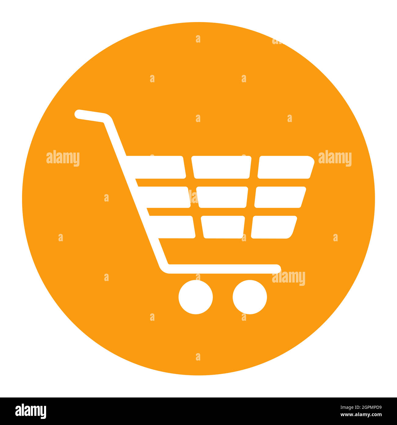 Shopping Mall carrello isolato vettore bianco glifo icona Illustrazione Vettoriale