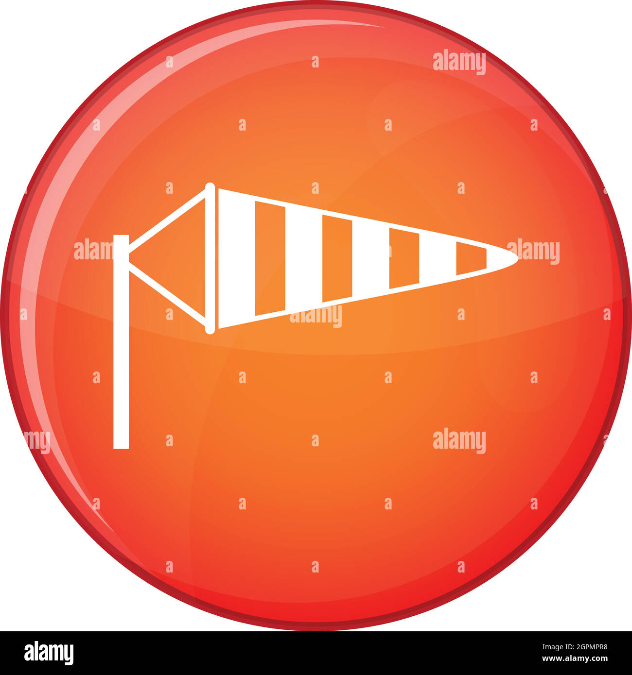 Icona di manica a vento, stile piatto Illustrazione Vettoriale