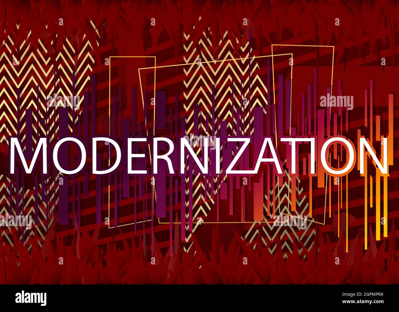Modernizzazione, poster Vector Word. Citazioni e frasi per banner, poster, volantini. Design astratto. Illustrazione Vettoriale
