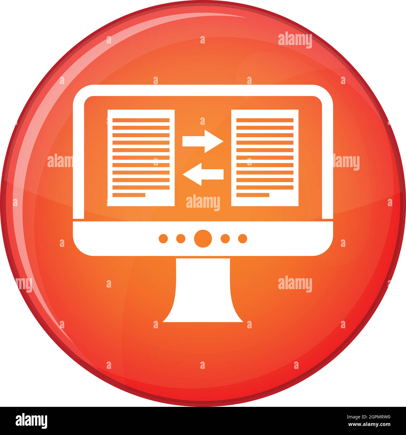 Translator App sullo schermo dell'icona computer Illustrazione Vettoriale