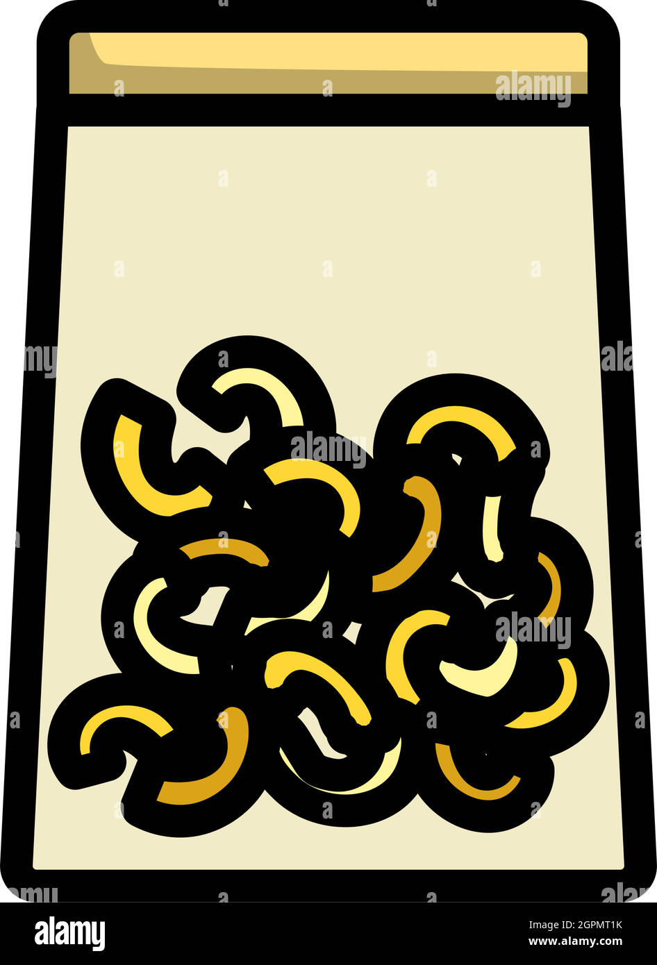 Icona pacchetto macaroni Illustrazione Vettoriale