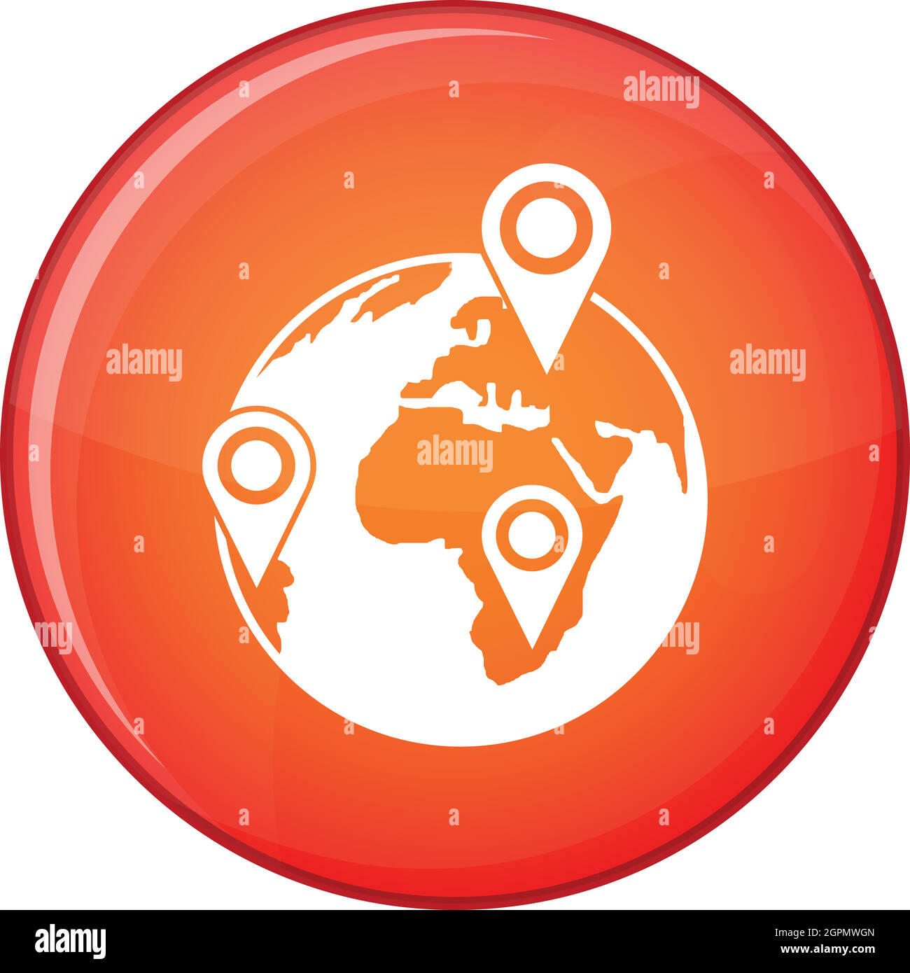 Globo dell icona di rete stile piatto Illustrazione Vettoriale