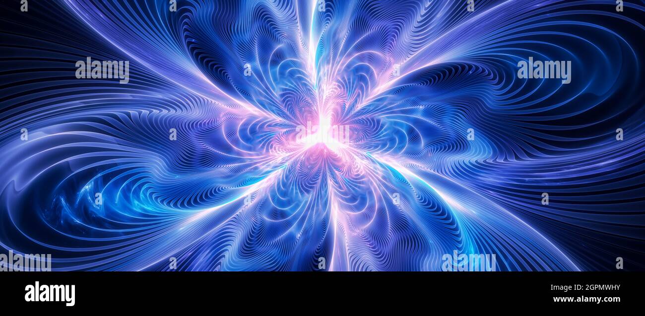 Antumatter ad alta energia brillante, sfondo astratto generato dal computer, rendering 3D Foto Stock