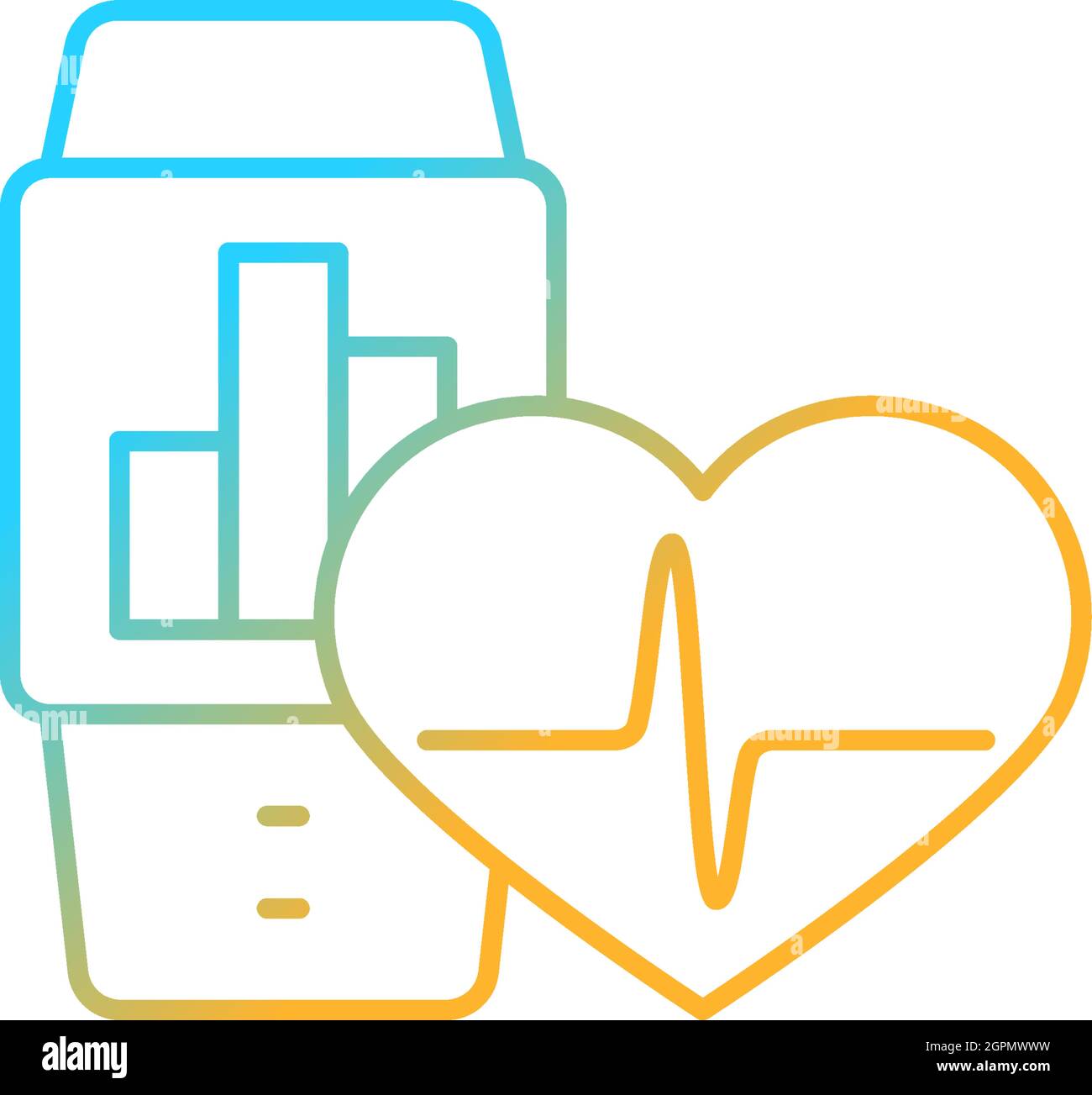 Health tracker per lavoratori gradiente lineare vettore icona Illustrazione Vettoriale