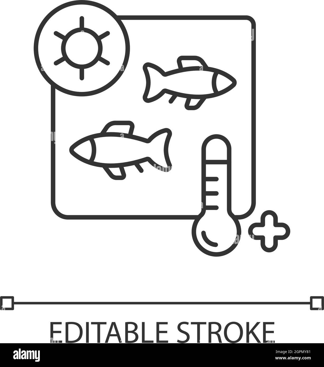 Icona del trattamento termico lineare Illustrazione Vettoriale