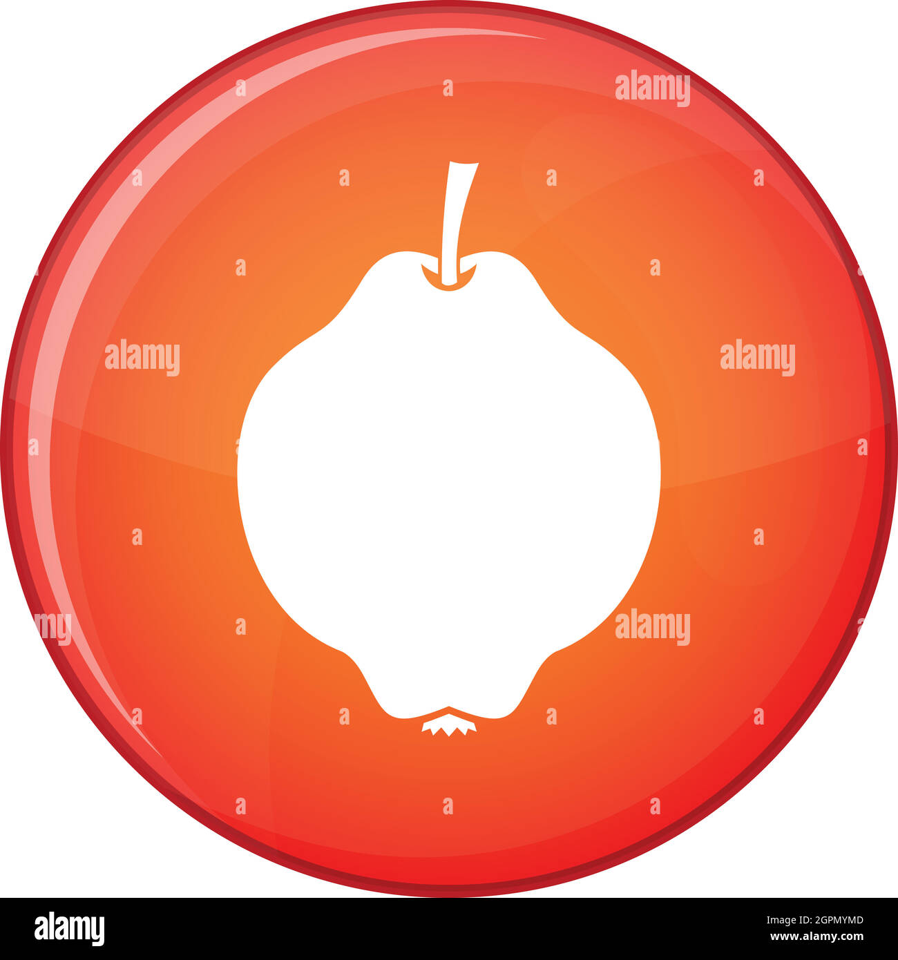 Le mele cotogne Frutta, icona di stile piatto Illustrazione Vettoriale