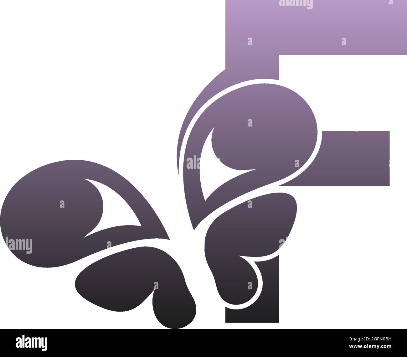 Lettera F con logo icona a farfalla vettore di disegno Illustrazione Vettoriale