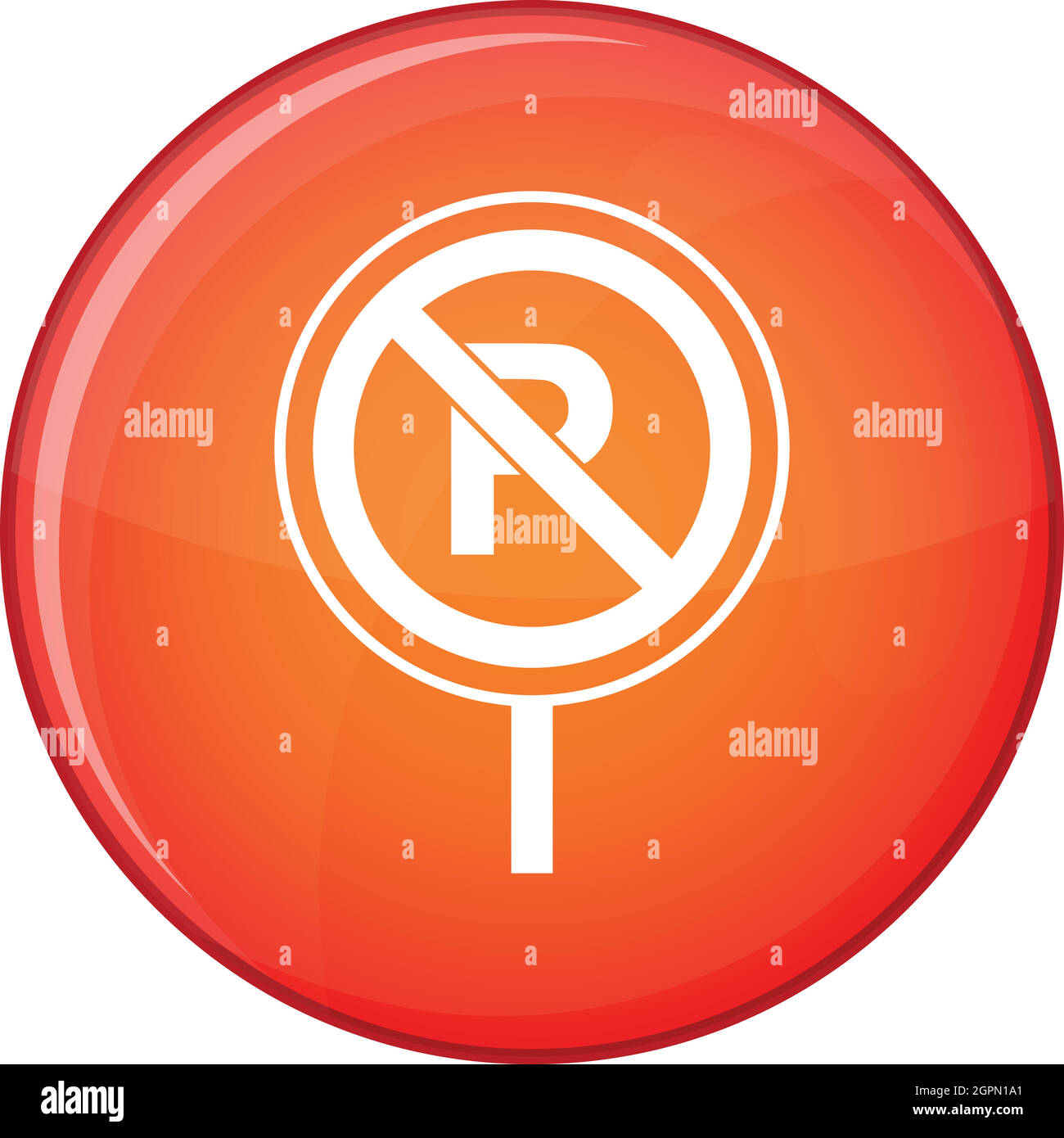 Nessun segno di parcheggio, l'icona di stile di Piana Illustrazione Vettoriale