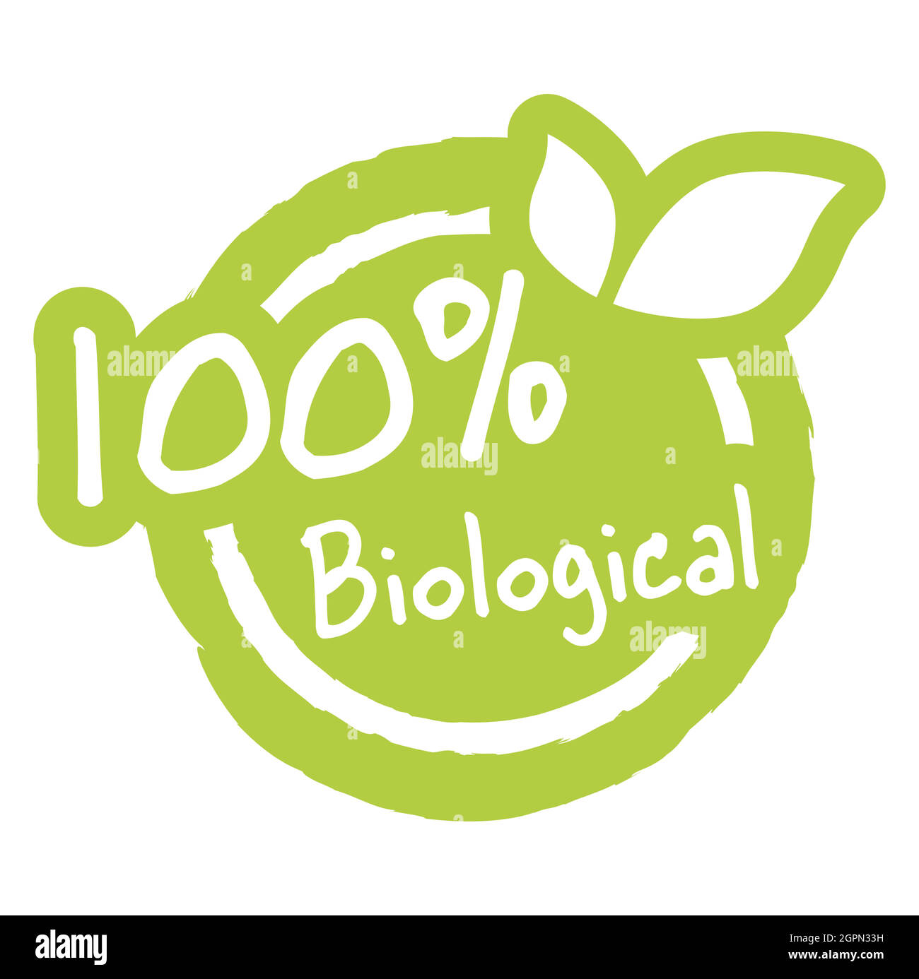 moderno francobollo verde 100% biologico Illustrazione Vettoriale