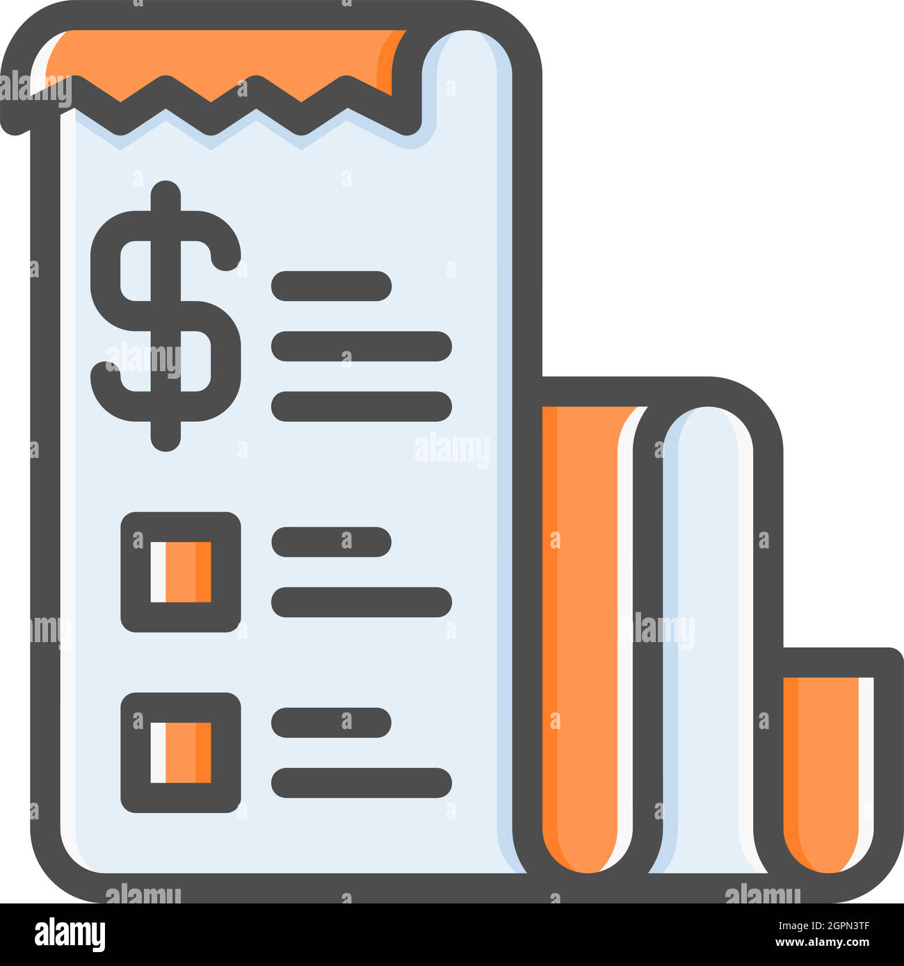 stile colore contorno icona fattura Illustrazione Vettoriale