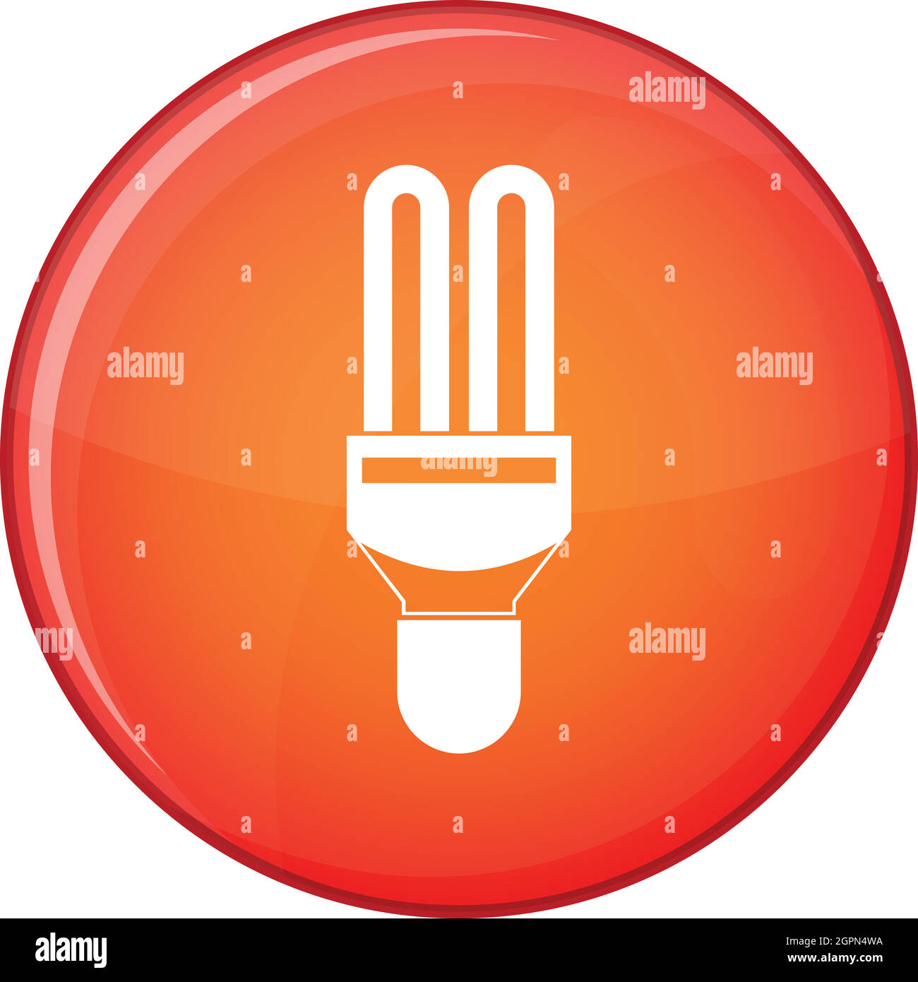 Lampada a fluorescenza icona, stile piatto Illustrazione Vettoriale