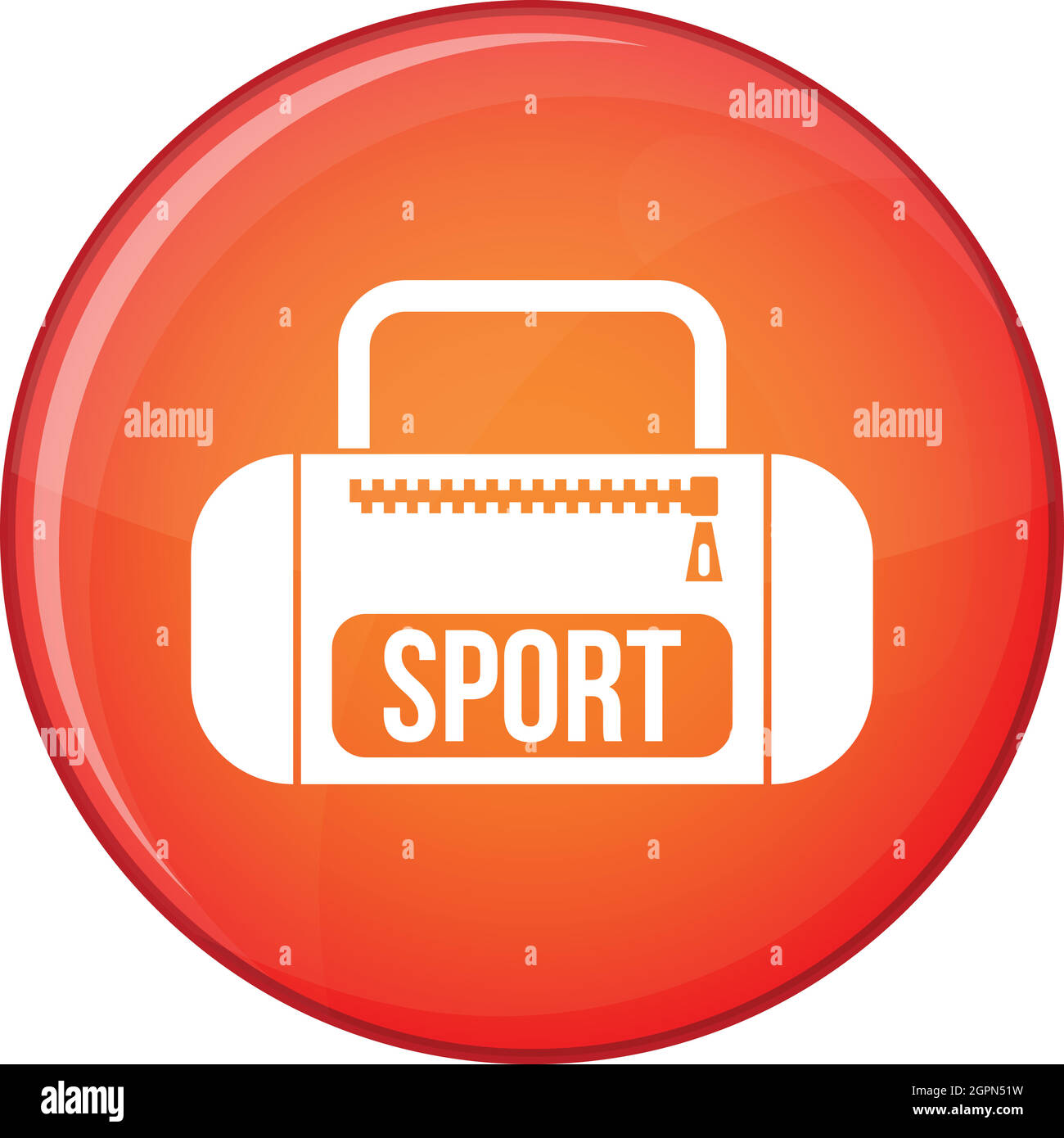 Sacca sportiva icona, stile piatto Illustrazione Vettoriale