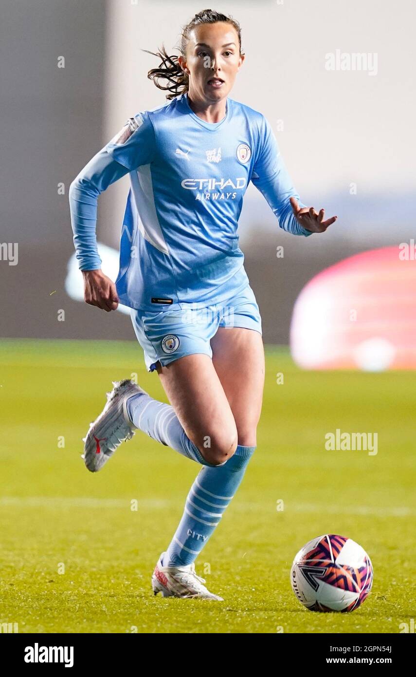 Manchester, Inghilterra, 29 settembre 2021. Caroline Weir di Manchester City durante la partita della Femminile's fa Cup all'Academy Stadium di Manchester. Il credito d'immagine dovrebbe leggere: Andrew Yates / Sportimage Foto Stock