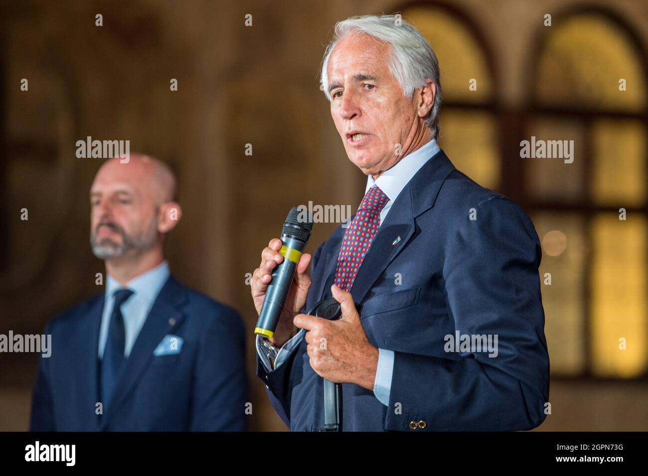 Giovanni Malago (Presidente del Comitato Olimpico Nazionale Italiano) durante la cerimonia di premiazione dell'eccellenza sportiva veneta durante Giovanni Malago a Padova, News a Padova, Italia, Settembre 29 2021 Foto Stock