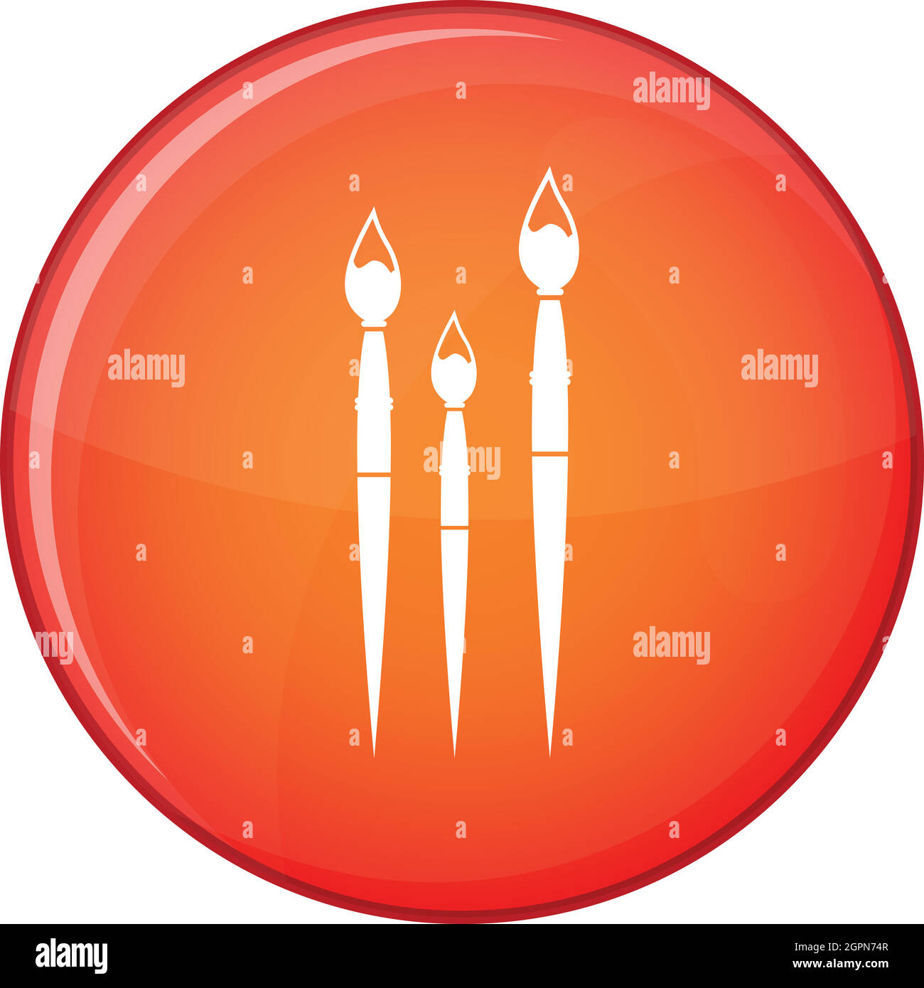 Tre spazzole per la verniciatura di icona di stile di Piana Illustrazione Vettoriale