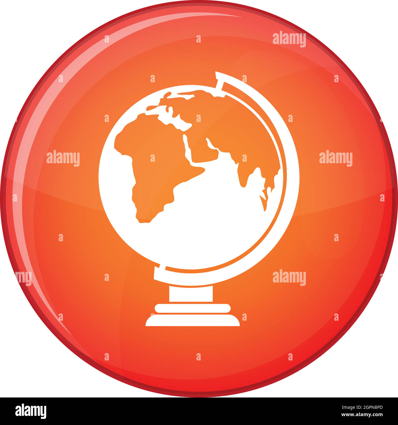 Icona a forma di globo, stile piatto Illustrazione Vettoriale