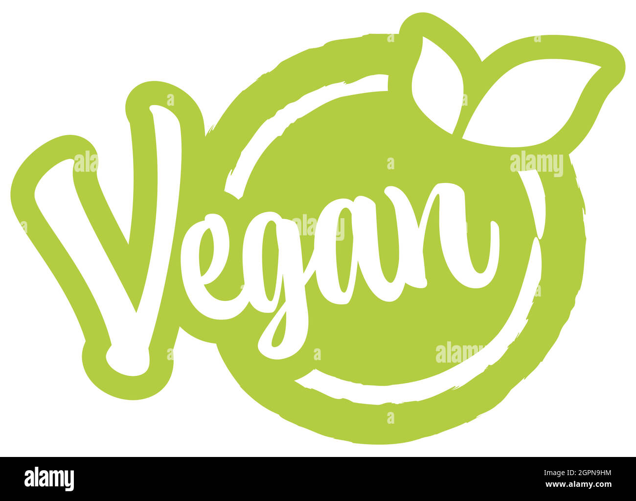 moderno vegano verde francobollo Illustrazione Vettoriale